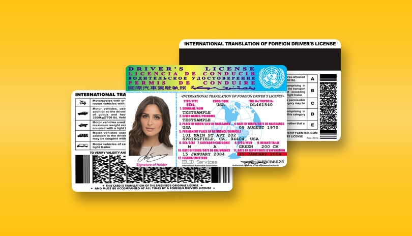 Sample International drivers license 1